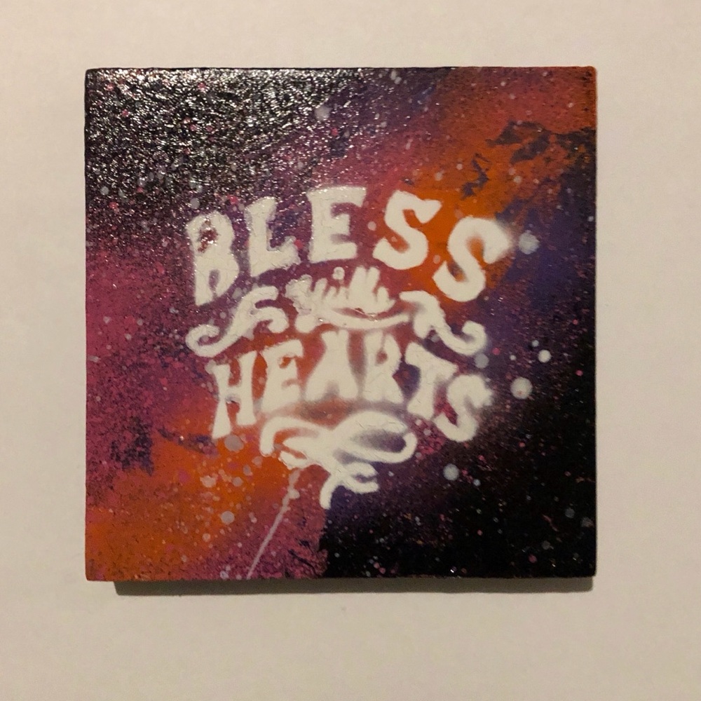 “Bless y’alls Hearts” 4x4 wall art
